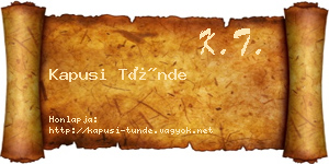 Kapusi Tünde névjegykártya